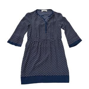 Thakoon 3/4 Sleeve Dress Sz 6 - Navy Blue Dot  - Knee Length Vacation Casual